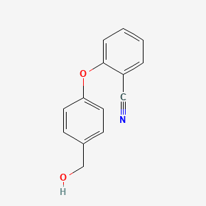 molecular formula C14H11NO2 B13509505 2-[4-(Hydroxymethyl)phenoxy]benzonitrile 