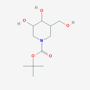 molecular formula C11H21NO5 B13509543 Tert-butyl 3,4-dihydroxy-5-(hydroxymethyl)piperidine-1-carboxylate 