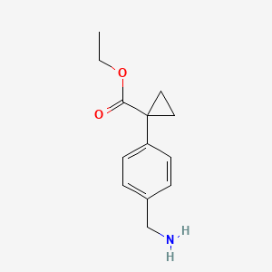 molecular formula C13H17NO2 B13509601 Ethyl 1-(4-(aminomethyl)phenyl)cyclopropane-1-carboxylate 