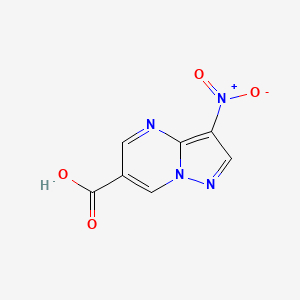 molecular formula C7H4N4O4 B13509619 3-Nitropyrazolo[1,5-a]pyrimidine-6-carboxylic acid 