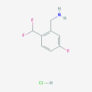 molecular formula C8H9ClF3N B13509659 1-[2-(Difluoromethyl)-5-fluorophenyl]methanamine hydrochloride 