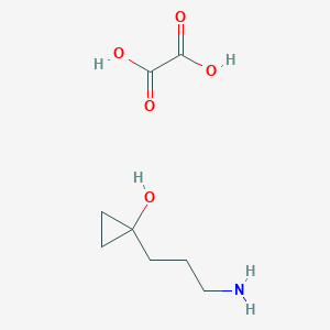 molecular formula C8H15NO5 B13509671 1-(3-Aminopropyl)cyclopropan-1-ol, oxalic acid 