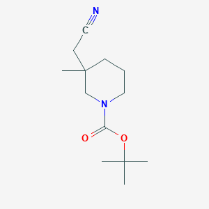 molecular formula C13H22N2O2 B13509688 Tert-butyl 3-(cyanomethyl)-3-methylpiperidine-1-carboxylate 