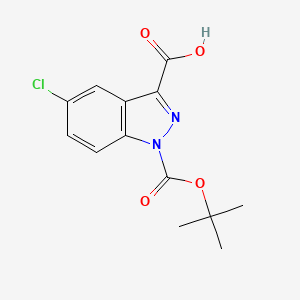 molecular formula C13H13ClN2O4 B13509705 1-[(tert-butoxy)carbonyl]-5-chloro-1H-indazole-3-carboxylic acid 