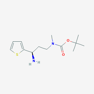 molecular formula C13H22N2O2S B13509730 tert-butyl N-[(3R)-3-amino-3-(thiophen-2-yl)propyl]-N-methylcarbamate 