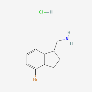 molecular formula C10H13BrClN B13509765 1-(4-bromo-2,3-dihydro-1H-inden-1-yl)methanaminehydrochloride 