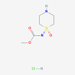 molecular formula C6H13ClN2O3S B13509811 methylN-(1-oxo-1lambda6-thiomorpholin-1-ylidene)carbamatehydrochloride 