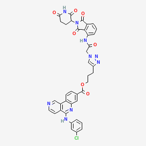 molecular formula C39H30ClN9O7 B13509865 3-[1-[2-[[2-(2,6-Dioxopiperidin-3-yl)-1,3-dioxoisoindol-4-yl]amino]-2-oxoethyl]triazol-4-yl]propyl 5-(3-chloroanilino)benzo[c][2,6]naphthyridine-8-carboxylate 