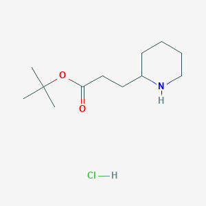 molecular formula C12H24ClNO2 B13509869 Tert-butyl3-(piperidin-2-yl)propanoatehydrochloride 