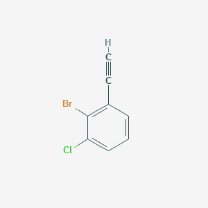 molecular formula C8H4BrCl B13509874 2-Bromo-1-chloro-3-ethynylbenzene 