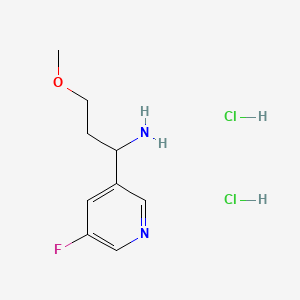 molecular formula C9H15Cl2FN2O B13509901 1-(5-Fluoropyridin-3-yl)-3-methoxypropan-1-amine dihydrochloride 