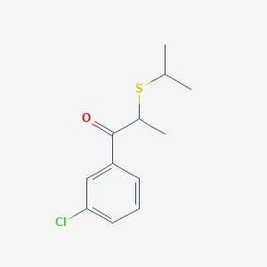 molecular formula C12H15ClOS B13509908 1-(3-Chlorophenyl)-2-(isopropylthio)propan-1-one 