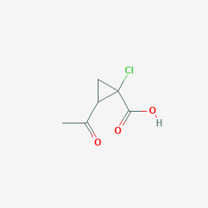 molecular formula C6H7ClO3 B13509915 2-Acetyl-1-chlorocyclopropane-1-carboxylic acid 