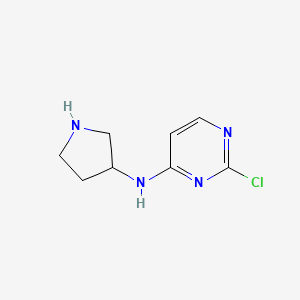 molecular formula C8H11ClN4 B13509926 2-chloro-N-(pyrrolidin-3-yl)pyrimidin-4-amine CAS No. 945895-39-6