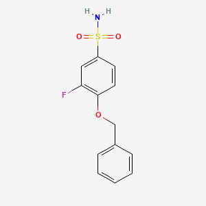 molecular formula C13H12FNO3S B13509948 4-(Benzyloxy)-3-fluorobenzenesulfonamide 