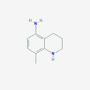 molecular formula C10H14N2 B13509991 8-Methyl-1,2,3,4-tetrahydroquinolin-5-amine 