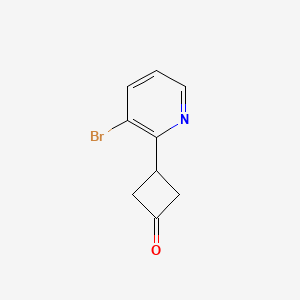 molecular formula C9H8BrNO B13510008 3-(3-Bromopyridin-2-yl)cyclobutan-1-one 