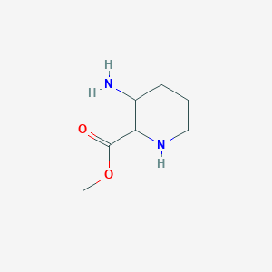 molecular formula C7H14N2O2 B13510029 Methyl 3-aminopiperidine-2-carboxylate 