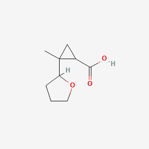 molecular formula C9H14O3 B13510048 2-Methyl-2-(oxolan-2-yl)cyclopropane-1-carboxylic acid 