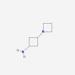 molecular formula C7H14N2 B13510088 3-(Azetidin-1-yl)cyclobutan-1-amine 