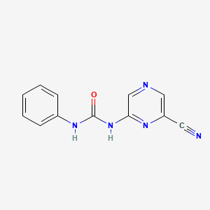 molecular formula C12H9N5O B13510126 1-(6-Cyanopyrazin-2-yl)-3-phenylurea 