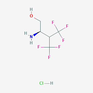 molecular formula C5H8ClF6NO B13510180 (2R)-2-amino-4,4,4-trifluoro-3-(trifluoromethyl)butan-1-ol hydrochloride 