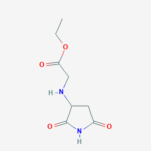 molecular formula C8H12N2O4 B13510209 Ethyl (2,5-dioxopyrrolidin-3-yl)glycinate 