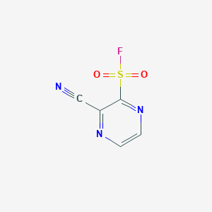 molecular formula C5H2FN3O2S B13510260 3-Cyanopyrazine-2-sulfonyl fluoride 