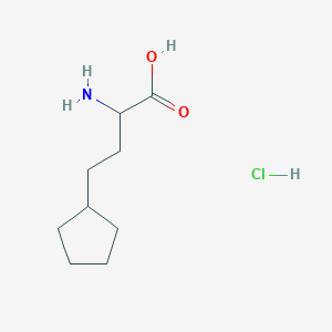 molecular formula C9H18ClNO2 B13510282 2-Amino-4-cyclopentylbutanoic acid hydrochloride 