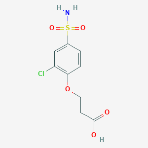 molecular formula C9H10ClNO5S B13510391 3-(2-Chloro-4-sulfamoylphenoxy)propanoic acid 