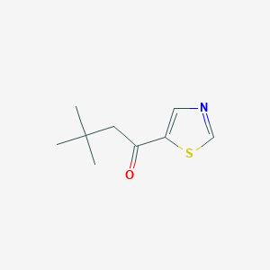 molecular formula C9H13NOS B13510417 3,3-Dimethyl-1-(1,3-thiazol-5-yl)butan-1-one 