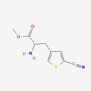 molecular formula C9H10N2O2S B13510460 Methyl 2-amino-3-(5-cyanothiophen-3-yl)propanoate 