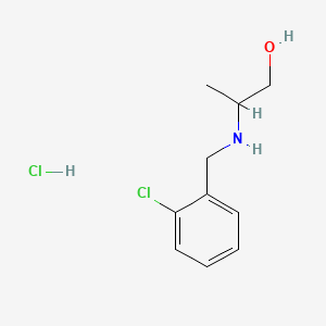 molecular formula C10H15Cl2NO B13510482 2-{[(2-Chlorophenyl)methyl]amino}propan-1-olhydrochloride 