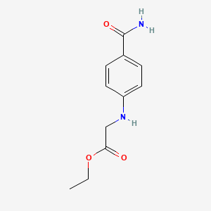 molecular formula C11H14N2O3 B13510515 Ethyl (4-carbamoylphenyl)glycinate 