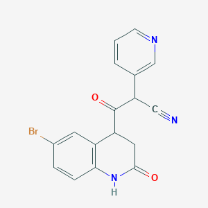 molecular formula C17H12BrN3O2 B13510546 3-(6-Bromo-2-oxo-1,2,3,4-tetrahydroquinolin-4-yl)-3-oxo-2-(pyridin-3-yl)propanenitrile 