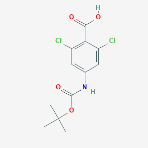 molecular formula C12H13Cl2NO4 B13510567 4-((Tert-butoxycarbonyl)amino)-2,6-dichlorobenzoic acid 