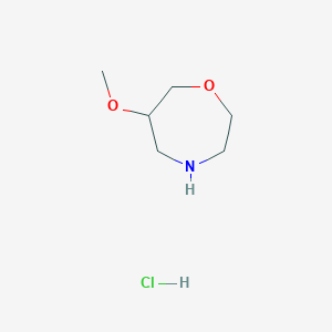 molecular formula C6H14ClNO2 B13510575 6-Methoxy-1,4-oxazepane hydrochloride 