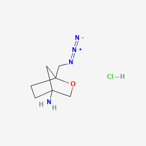 molecular formula C7H13ClN4O B13510588 1-(Azidomethyl)-2-oxabicyclo[2.2.1]heptan-4-aminehydrochloride 