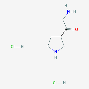 molecular formula C6H14Cl2N2O B13510609 2-amino-1-[(3S)-pyrrolidin-3-yl]ethan-1-one dihydrochloride 