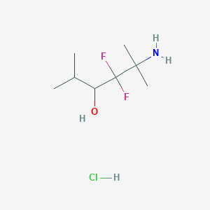 molecular formula C8H18ClF2NO B13510850 5-Amino-4,4-difluoro-2,5-dimethylhexan-3-ol hydrochloride 