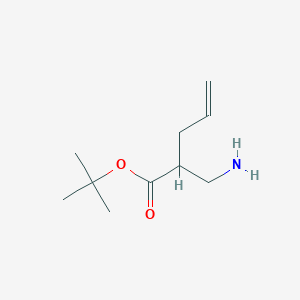 molecular formula C10H19NO2 B13511344 tert-Butyl 2-(aminomethyl)pent-4-enoate 