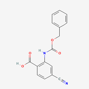 molecular formula C16H12N2O4 B13511380 2-{[(Benzyloxy)carbonyl]amino}-4-cyanobenzoic acid CAS No. 64630-01-9