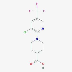 molecular formula C12H12ClF3N2O2 B1351145 1-[3-Chloro-5-(trifluoromethyl)pyridin-2-yl]piperidine-4-carboxylic acid CAS No. 337919-65-0