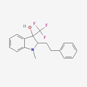 molecular formula C18H18F3NO B1351148 1-甲基-2-苯乙基-3-(三氟甲基)-3-吲哚醇 CAS No. 439095-40-6