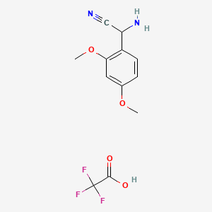 molecular formula C12H13F3N2O4 B13511592 2-Amino-2-(2,4-dimethoxyphenyl)acetonitrile,trifluoroaceticacid 