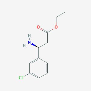 molecular formula C11H14ClNO2 B13511607 ethyl (3S)-3-amino-3-(3-chlorophenyl)propanoate 