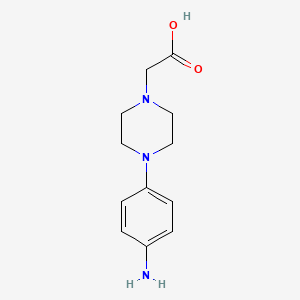 molecular formula C12H17N3O2 B13511683 4-(4-Aminophenyl)-1-piperazineacetic acid 