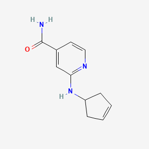 molecular formula C11H13N3O B13511701 2-[(Cyclopent-3-en-1-yl)amino]pyridine-4-carboxamide 