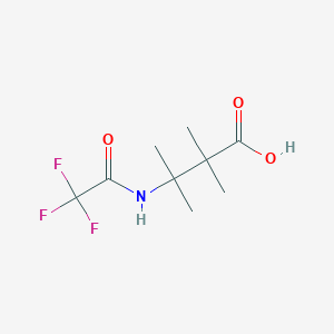 molecular formula C9H14F3NO3 B13511769 2,2,3-Trimethyl-3-(2,2,2-trifluoroacetamido)butanoic acid 