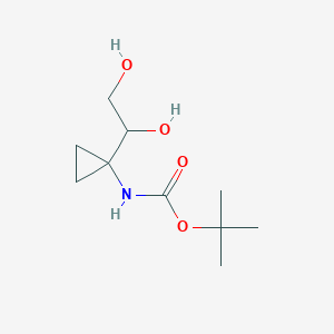 molecular formula C10H19NO4 B13511865 Tert-butyl 1-(1,2-dihydroxyethyl)cyclopropylcarbamate 